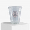 Bicchiere di plastica personalizzato con logo 'Desserthuset'