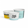 Custom printed ice cream cups with matte surface in full-color print in 5 sizes