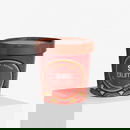 Brunt suppebæger med låg med Salz Blumen logo og design