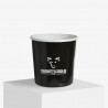Printed soup cup with "Gourmetfleisch" logo and design