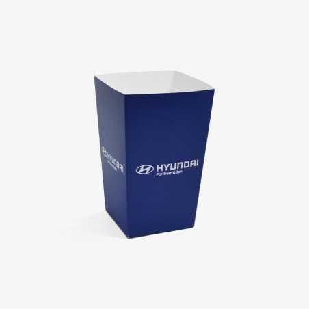 Boîte à popcorn bleue 0,65L avec logo 'Hyundai'