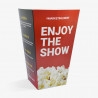 Stor specialtryckt popcornbägare för en full upplevelse på bio