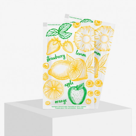 Custom printed wet wipes with fruit motif