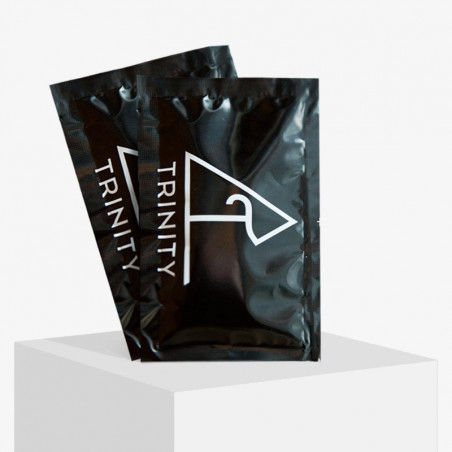 Wet wipes with black triplex surface with 'Trinity' logo