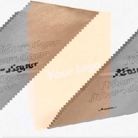 24L kraft-paperikassi ilman kahvaa, jossa logo
