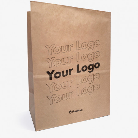 Sac papier kraft 24L sans anse avec logo