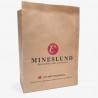 Custom printed paper bag in kraft with 'Mineslund' logo