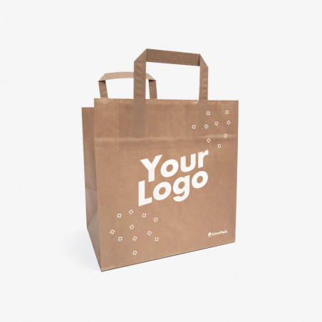 13L custom printed kraft paper bag with handle