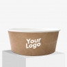 1300 ml brun papirmadskål med dit logo