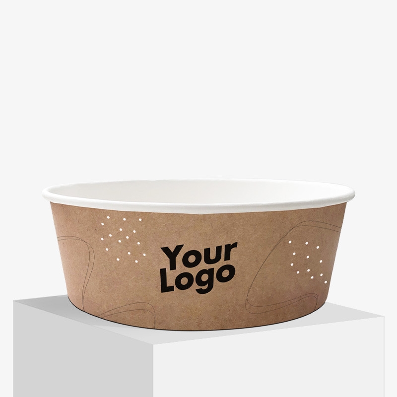 1100 ml brun pappskål med din logo