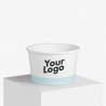 Pot à glace avec surface mate imprimée avec 'Votre Logo'.