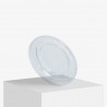 Flat clear PET-plastic lid