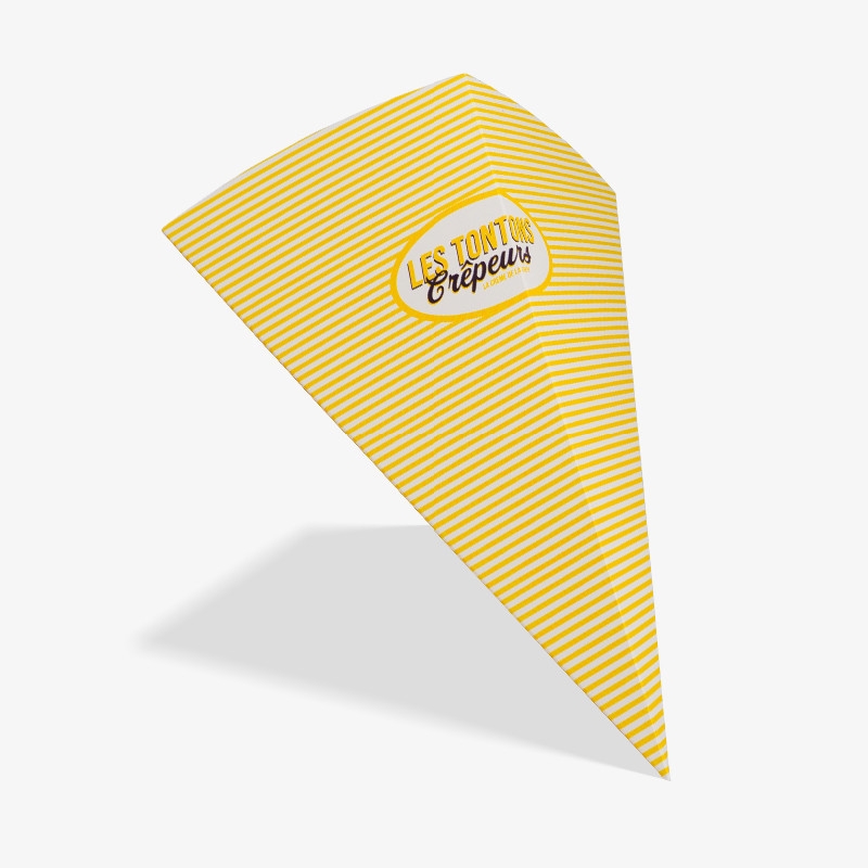 Waffle paper cone with custom print in size L
