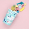 Colorful candy in personalized food cup