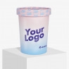 480 ml custom printed pink and blue food cup with lid