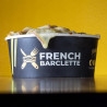Meal served in a personalized salad bowl with logo and print of "French Barclette"