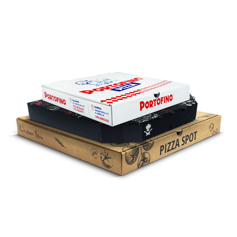 Cajas de pizza personalizadas en 9 tamaños y 2 estilos