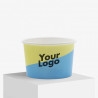 Custom printed ice cream cup in matte white size 230 ml