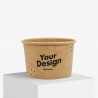 Custom printed ice cream cup in kraft brown size 230 ml