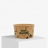 Custom printed ice cream cup in kraft brown size 100 ml