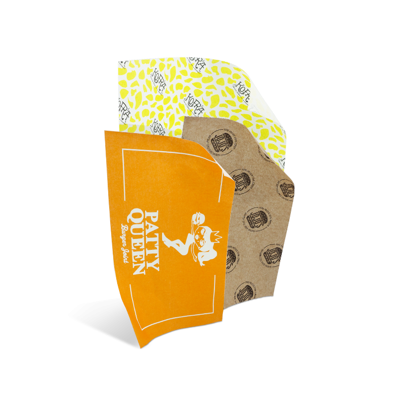 Custom printed greaseproof paper in full-color print and fully customizable sizes