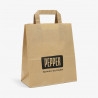 6L personalized takeaway bag in kraft brown with screen print