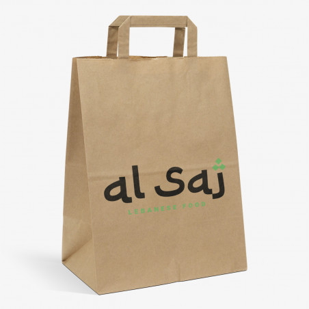 Sac en papier kraft brun 14L avec logo