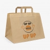18L personalized takeaway bag with handle in kraft brown