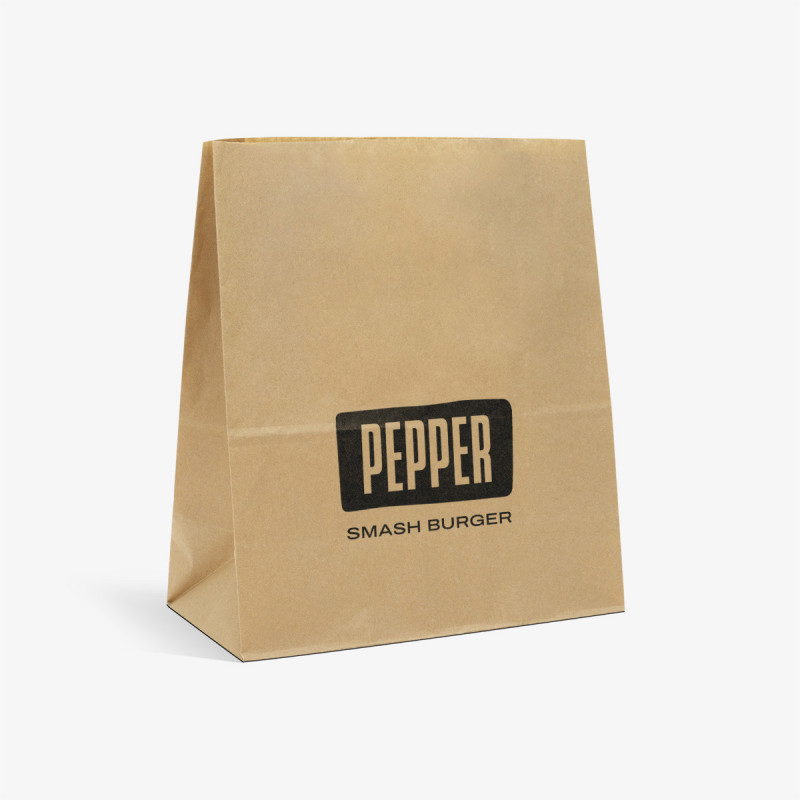 6L custom takeaway bag without handles with 1-color logo print