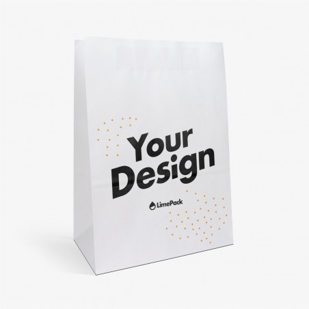 Block bottom paper bags with custom print