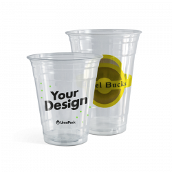 Plastic cups clear with logo - 6 Colours