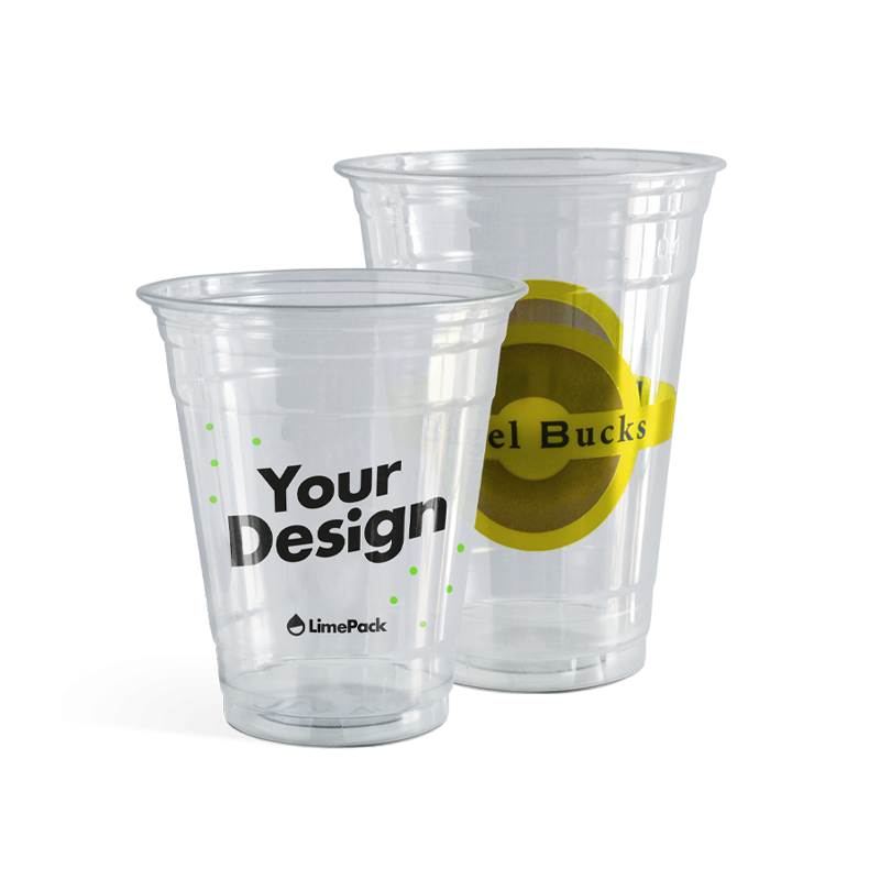 Large selection of custom plastic cups with print in up to 6 colors