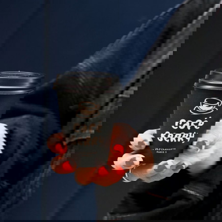 Printed 8 oz single wall cups for Café Berry