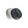 Large selection of black and white lids for paper cups