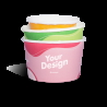 Custom printed ice cream cups with matte surface in full-color print