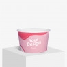 Custom printed pink 300ml ice cream cup