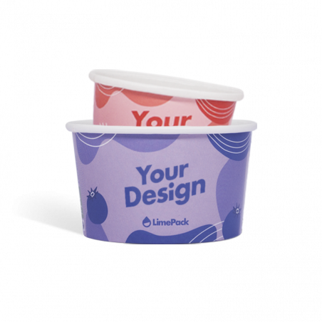 Custom printed biodegradable ice cream cups