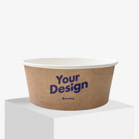 750 ml paper bowl in brown with your logo