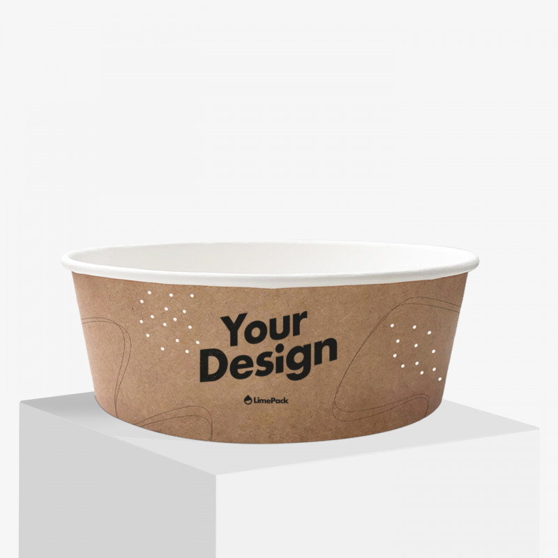 1100 ml paper bowl in brown with your logo