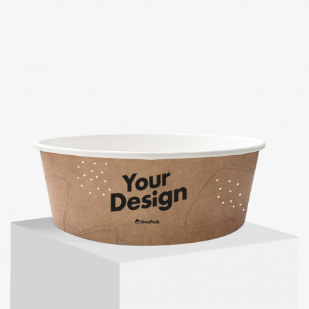 1100 ml paper bowl in brown with your logo