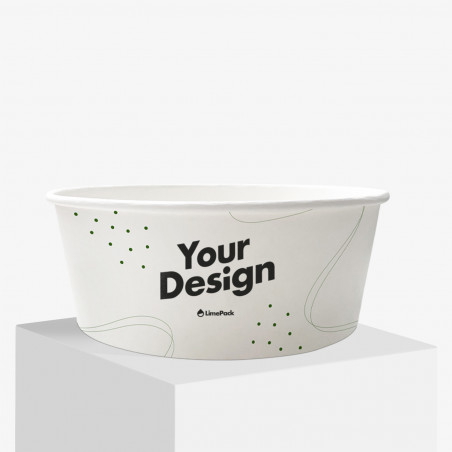 1300 ml custom printed paper bowl in white