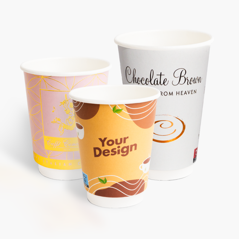 Hot foil paper cups