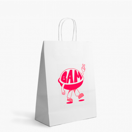 10x Weiße Papiertüten Mit Seilgriffen, 32x22x28 Cm – Stark, Mit Quadratischem Boden, Für Geschenke, Einzelhandel & Events