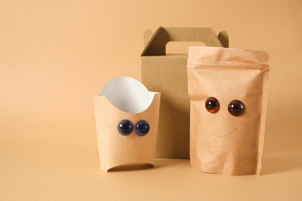 several different cardboard paper packaging food