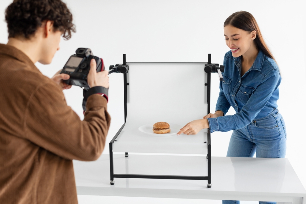 photographer during burger photoshoot