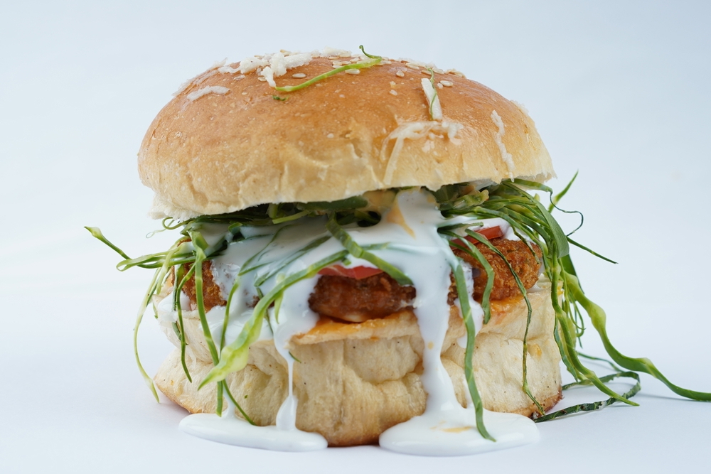 photoshoot of veg burger