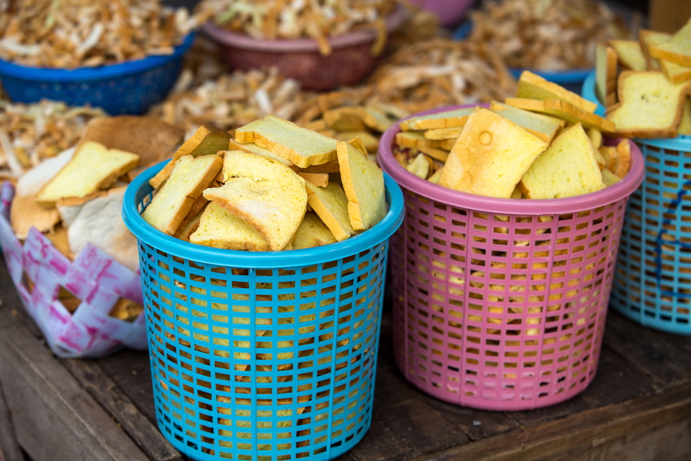 baskets of bread leftover