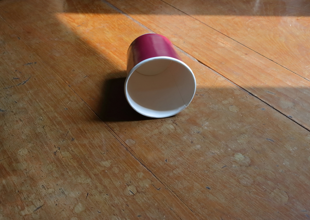 empty paper cup coated with polyethylene