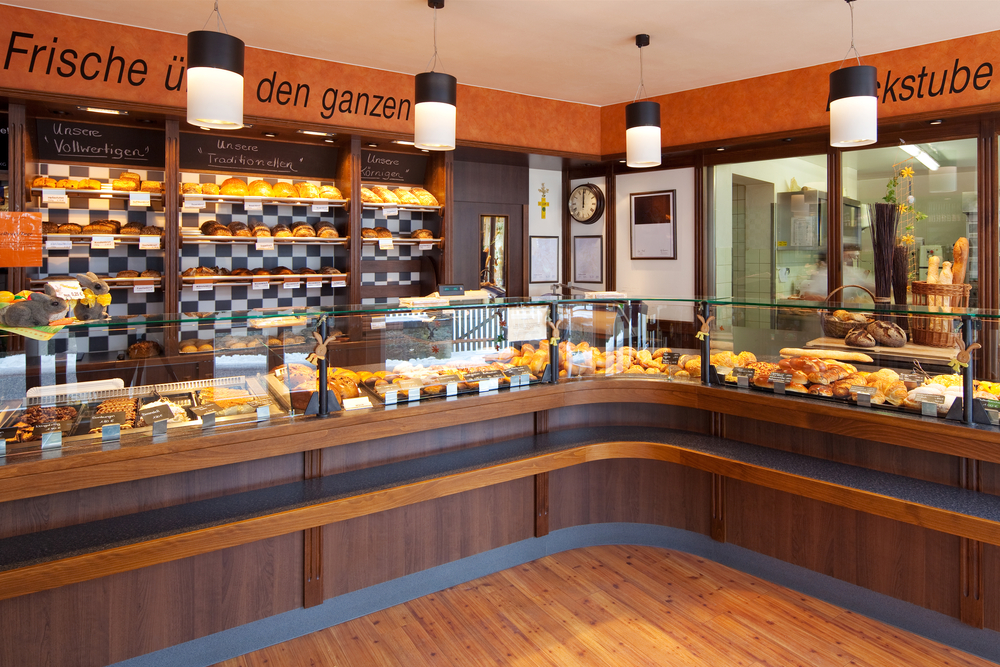modern bakery interior glass display counters