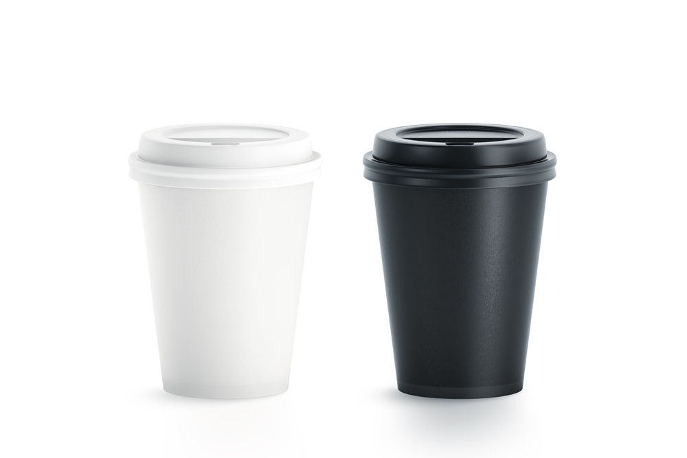 unbranded black and white disposable paper cup
